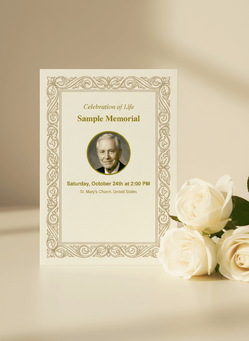 Funeral invitation design