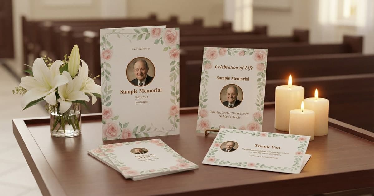 Celebration of life program template preview