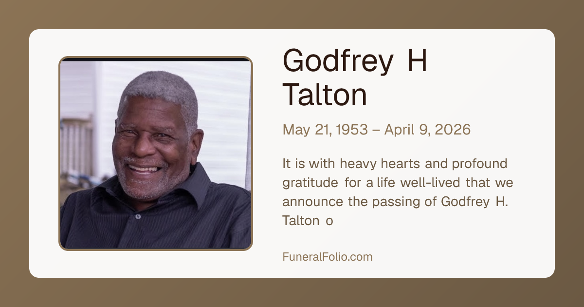 Godfrey H Talton - Obituary | FuneralFolio