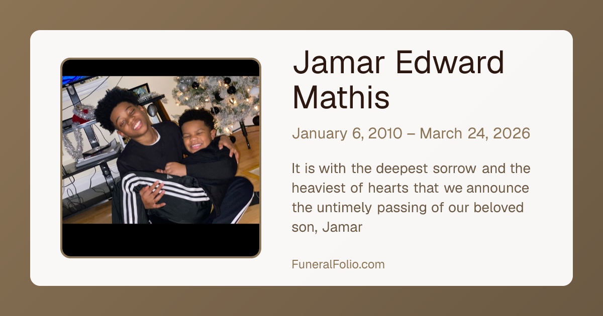 Jamar Edward Mathis - Obituary | FuneralFolio