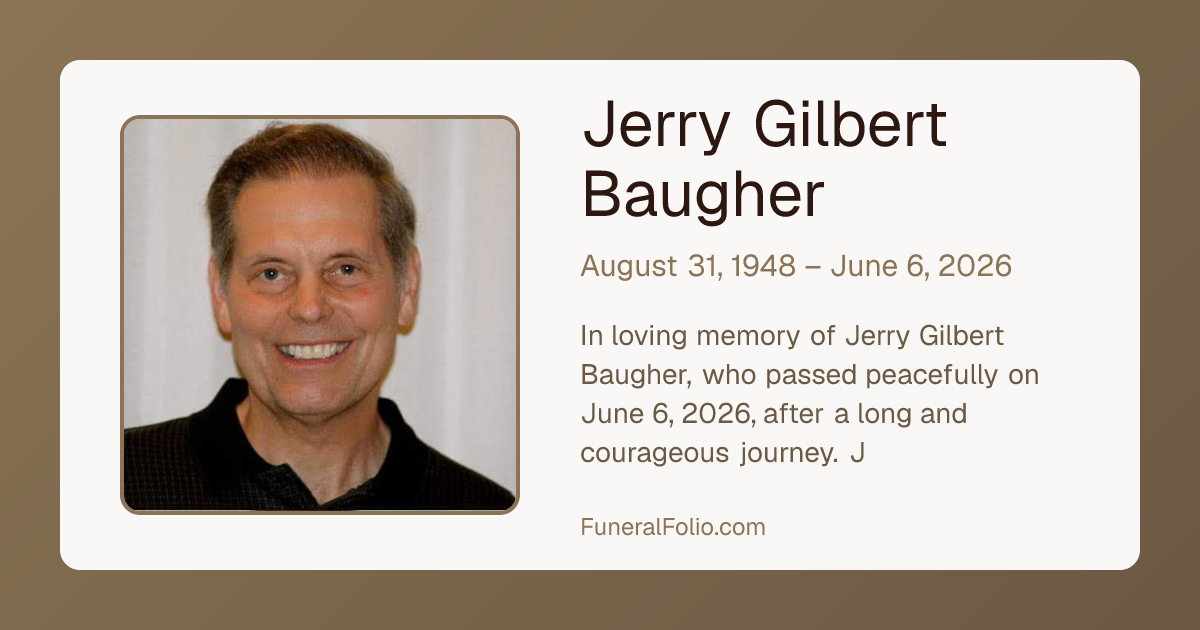 Jerry Gilbert Baugher - Obituary | FuneralFolio