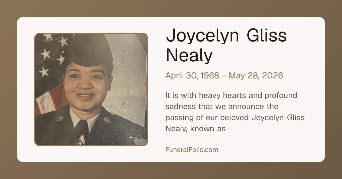 Joycelyn Gliss Nealy - Obituary | FuneralFolio