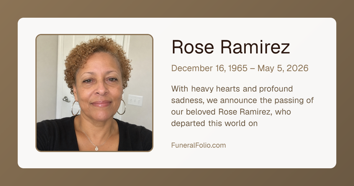 Rose Ramirez - Obituary | FuneralFolio