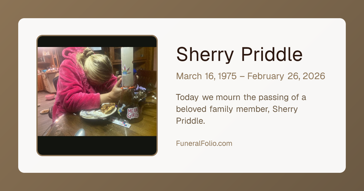 Sherry Priddle - Obituary | FuneralFolio
